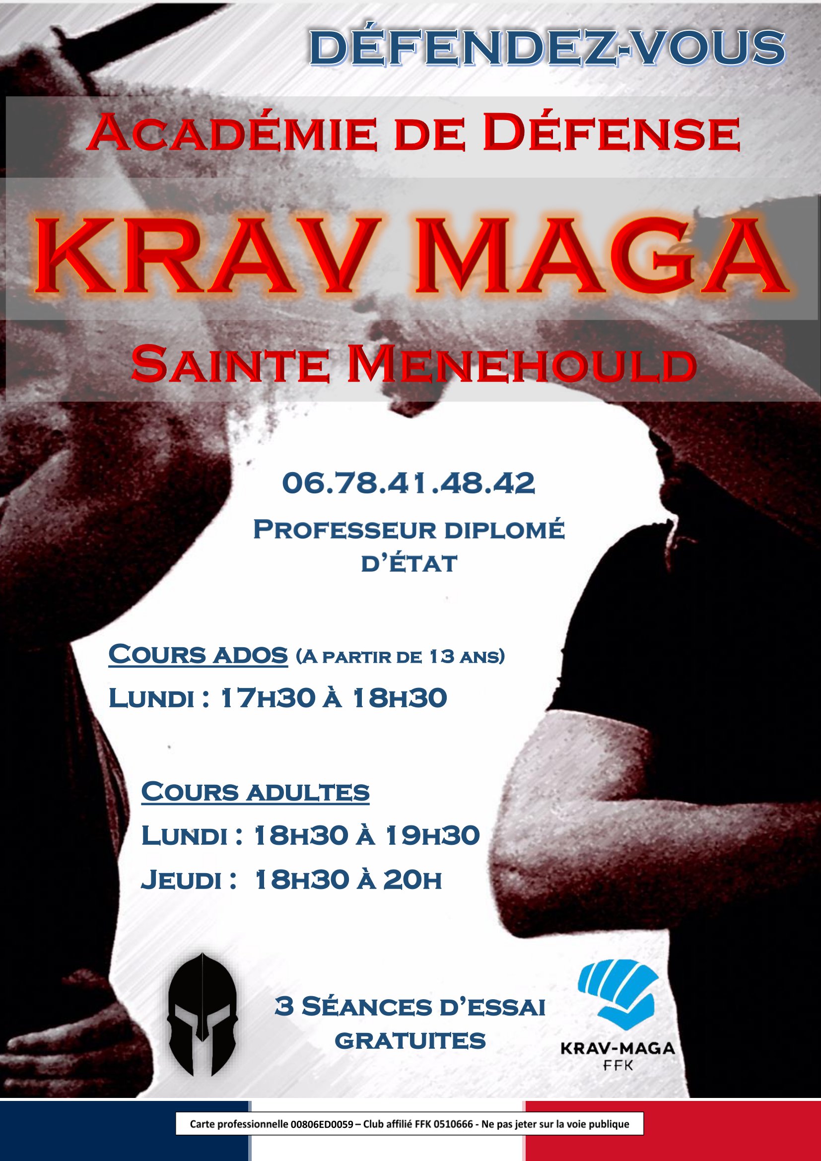 Affiche du club de Krav Maga ADKMSM de 2023