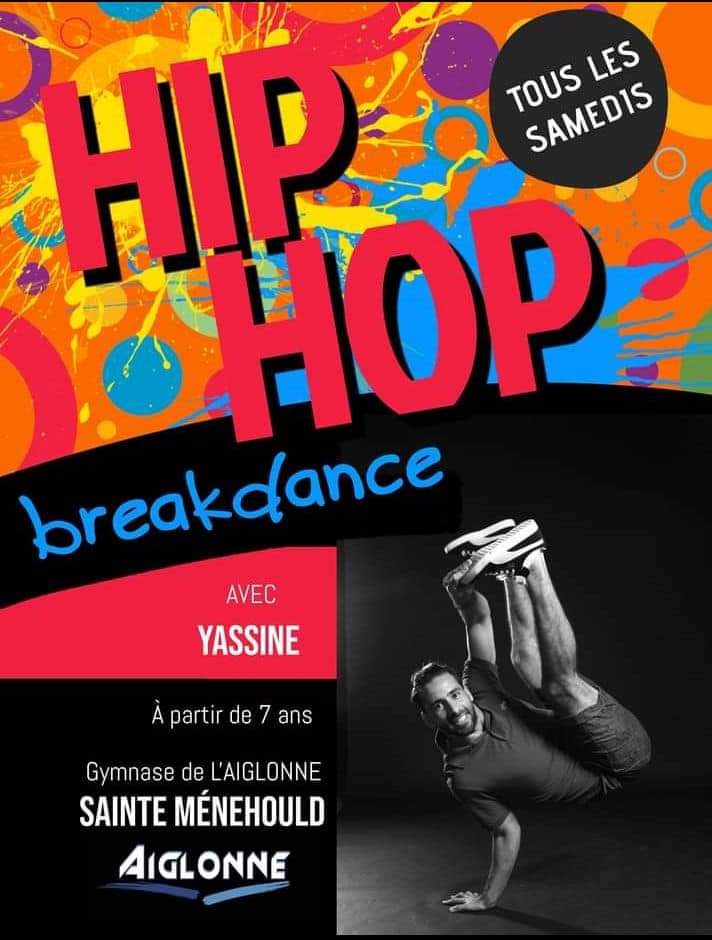 Affiche annonçant des cours de breakdance pour enfants à Sainte-Ménehould.